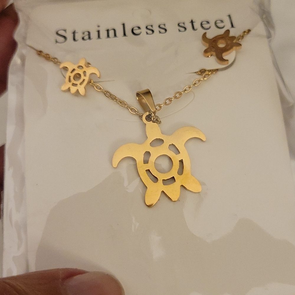 Turtle Stainless Steel Jewelry Set - Picture 4 of 4